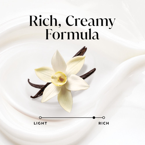 Vanilla flower. Rich, creamy formula
