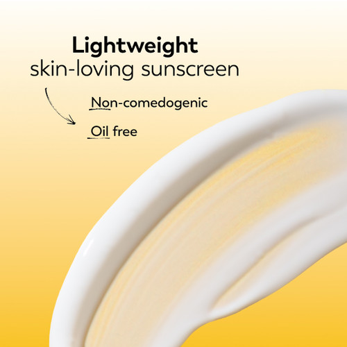 Texture swipe. Lightweight skin loving sunscreen. Non comedogenic. Oil free Texture swipe. Lightweight skin loving sunscreen. Non comedogenic. Oil free