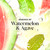 Watermelon and leaves in water. Essence of watermelon and agave