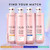 Super body wash bottle lineup. Find your match. For extra dry skin, for normal skin, for bumps and uneven texture, for sensitive skin