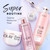 Super product lineup. Super Serum, Super Cream, Super Body Lotion and Super Body Wash containers. Cleanse, moisturize, treat