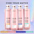 Super body wash bottle lineup. Find your match. For extra dry skin, for normal skin, for bumps and uneven texture, for sensitive skin