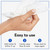 Model holding cleansing cloth in hand. Easy to use. Add water and lather it up. Gently wipe face and neck. Rinse cloth and wipe again.
