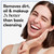 Model posing with hand on face smiling. Removes dirt, oil and makeup 2x better than basic cleansing