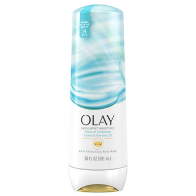 Olay Indulgent Moisture Body Wash Infused with Vitamin B3, 20 fl oz, Notes of Guava and Coconut