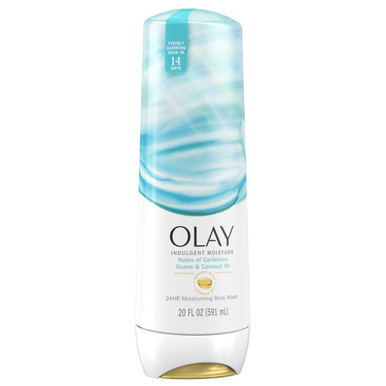 Olay Indulgent Moisture Body Wash Infused with Vitamin B3, 20 fl oz, Notes of Guava and Coconut