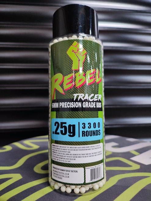 Rebel Precision 6mm Tracer BBs 3300ct Bottle - 0.25