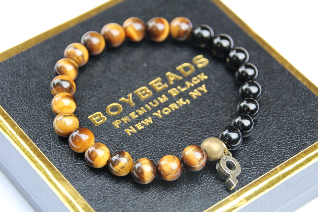 Tony BOYBEADS Brown Tiger's Eye 6MM/8MM/10MM mens natural stone bead  bracelet