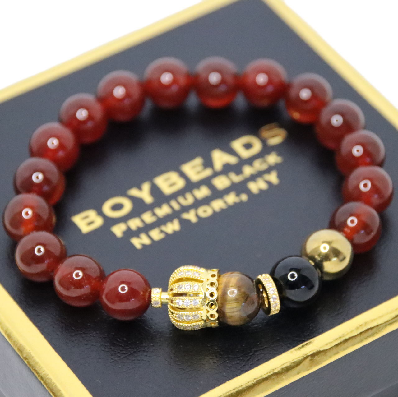 Men's Tiger Eye Beaded Bracelet | Brown Gemstones Bead Bracelet