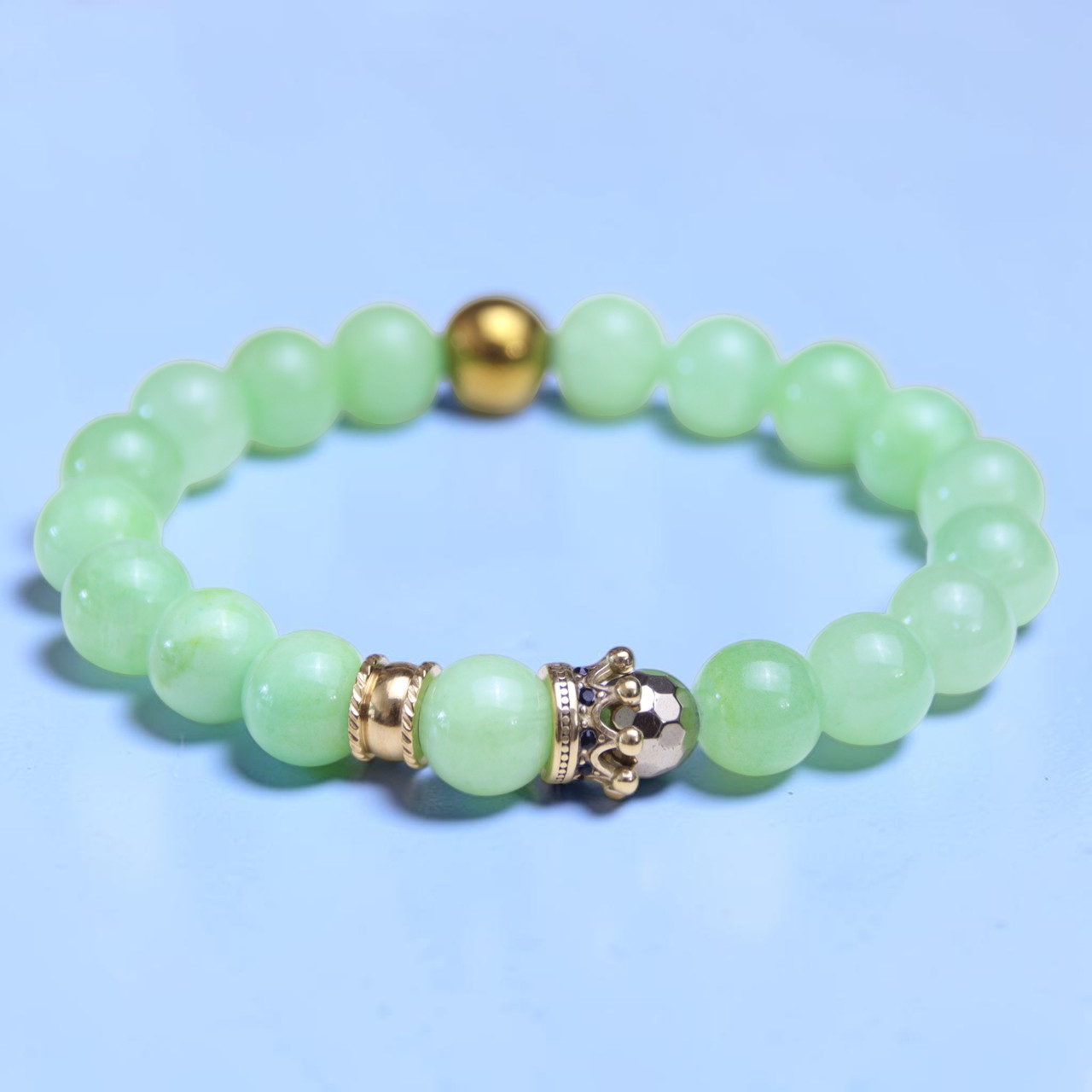 Andorian Lime Green Calcite Crowned Bracelet BOYBEADS Fall 2026