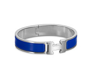 COVET: Hermes Enamel Clic H Bracelet in Royal Blue