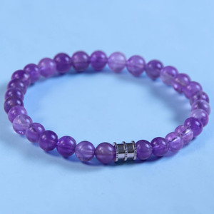 Brad BOYBEADS 10mm Purple Amethyst, Hematite Bracelet Gift for Men