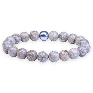 Kade Boybeads 10mm Tan Ocean Jasper Beaded Bracelet