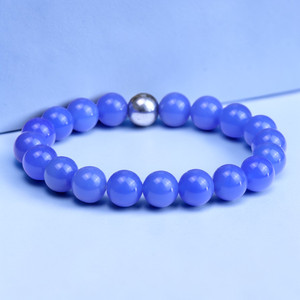 Randy Boybeads 10mm Royal Blue Jade  Beaded Bracelet