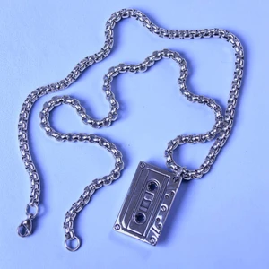 'Cassette' Boybeads 24" Retro Cassette Tape Pendant Stainless Steel Statement Necklace