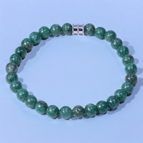 "Granger" BOYBEADS 6mm Green African Jade Natural Beaded Bracelet 
