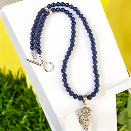 "Leon" 6mm BOYBEADS 20.5" Black Tourmaline/Lava Necklace Stainless Steel Toggle Handmade Necklace for Him "Leon" 6mm BOYBEADS 20.5" Black Tourmaline/Lava Necklace Stainless Steel Toggle Handmade Necklace for Him