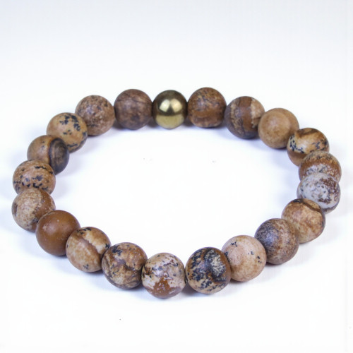 "Jared" BOYBEADS 10mm Picture Jasper Bracelet for Men NYC "Jared" BOYBEADS 10mm Picture Jasper Bracelet for Men NYC
