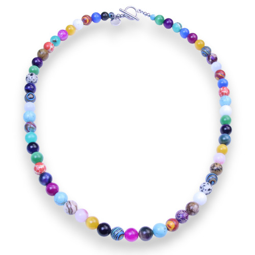 Courtney Necklace 2026 Gay Pride LGBTQ All-Gender BOYBEADS 10mm multi-stone crystal Necklace Gift for All Genders