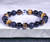 "Dallas Tiger" BOYBEADS 10mm brown tiger eye, matte + polished black obsidian custom bead bracelet guys