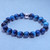 "Tony Cobalt Blue" BOYBEADS blue tiger eye 10mm mens natural stone bead bracelet