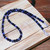 "Lamar" BOYBEADS  6mm Small Beads Lapis Lazuli+  Black Obsidian Duo + Necklace Sterling Silver Handmade Necklace for Him