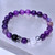 "Princeton Silver"  BOYBEADS Purple Striped Agate Crown Bracelet Gift for Men
