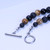 "Brandon" 8mm BOYBEADS  21.5" Picture Jasper, Lava, Obsidian Necklace Stainless Steel Toggle Handmade Necklace for Him