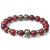 "Reggie" BOYBEADS Natural 10mm Red Jasper stainless steel crowned skull beaded bracelet for guys