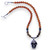 'Rex' BOYBEADS 20" 8mm Orange Carnelian Skull  Necklace Stainless Steel Toggle Handmade Necklace for Him