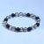 Douglas 8mm faceted silver + light gold hematite +black onyx  bead bracelet by BOYBEADS