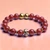 Kristoff Gold Skull BOYBEADS 10mm Orange Agate Handmade Beaded Bracelet for Guys