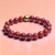 Autumn BOYBEADS 10mm Orange Agate Handmade Beaded Bracelet for Guys