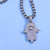 Hand of Fatima 24" Stainless Steel CZ Statement Hamsa Fashion Jewelry Necklace