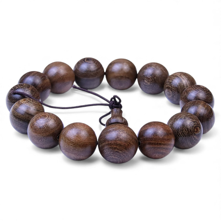 "Kirk" BOYBEADS One Size 8.5" 15mm Wood Beaded Bracelet