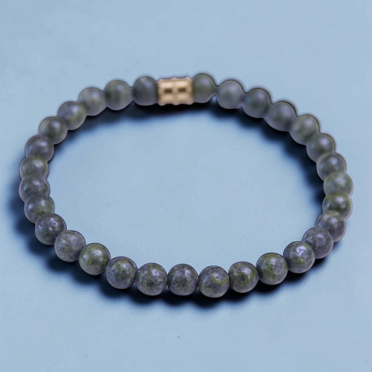 'Seth' 6mm Serpentine matte small bead bracelet by BOYBEADS