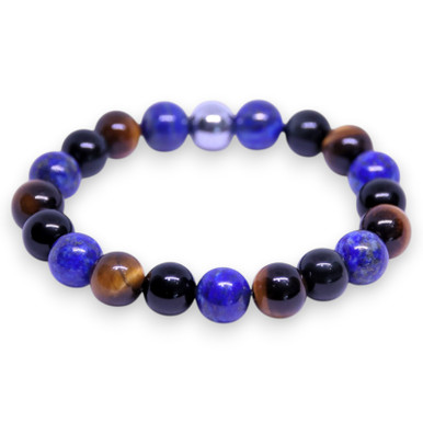 90s beauty beast レザーブレスレット ネイビー boybeads_robert_lapis_lazuli_t