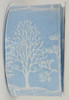 Linen Trees Ribbon-Sky Blue