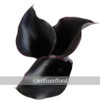 Mini calla lilies are small, trumpet-shaped blooms; they have one large petal, which tapers off and curls to one side.  Black Mini Calla Lily it comes 10 stems in a bunch.