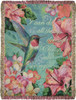 Hummingbird Hibiscus Tapestry Throw