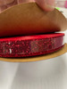 Glittered frosted satin #3 ribbon red 