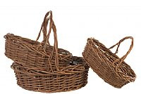 Large Rustic Oval Basket Set (3)