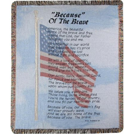 Because of the Brave Tapestry Throw