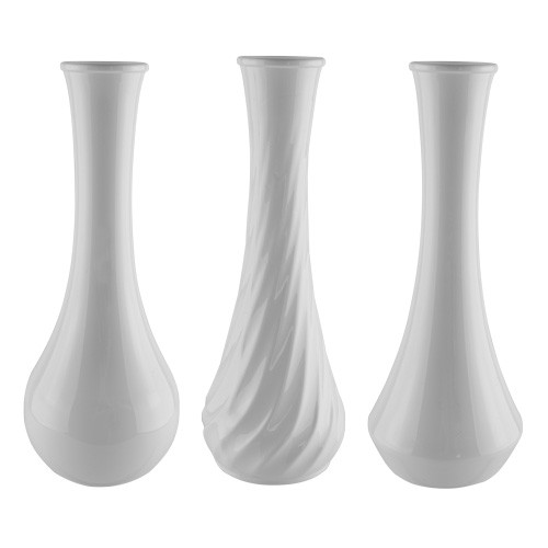 9" Bud Vase Asst-White (plastic)