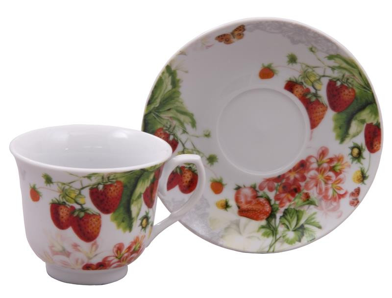strawberry teacups/saucer box of 6