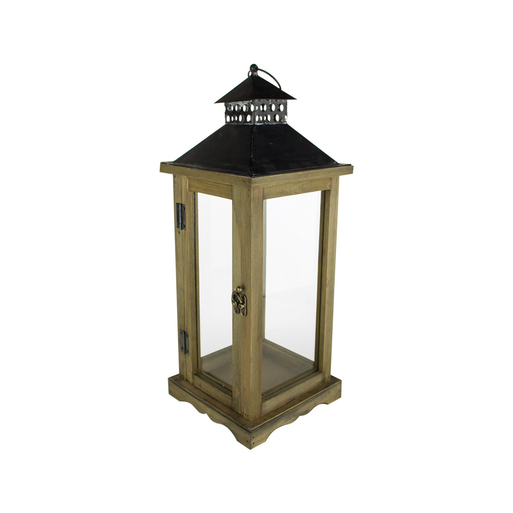 JAVA BEAN stained wood lantern with single pane window. Metal hinge and clasp allows for easy access to switch out candles, florals, and other décor inside. Display in the home, on the porch, or use to add drama at weddings and events.

Also available in WHITE painted.