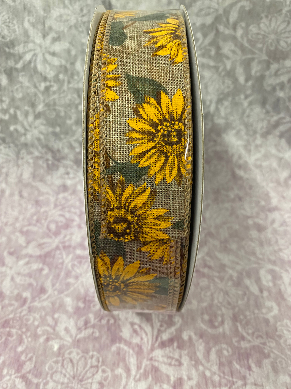 Ribbon-Grey Linen Sunflowers # 9 x 50 yards
