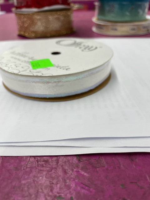 Statice White Opal #3x25yrds ribbon 