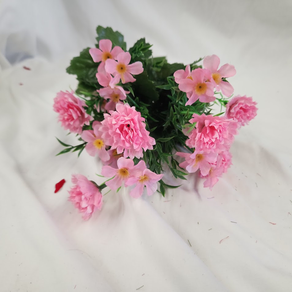 Mixed Pom Pom Filler Bush - Pink/Blue