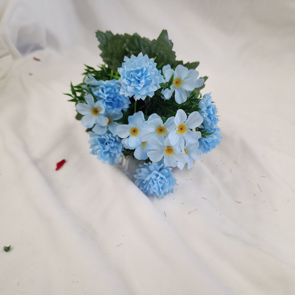 Mixed Pom Pom Filler Bush - Pink/Blue